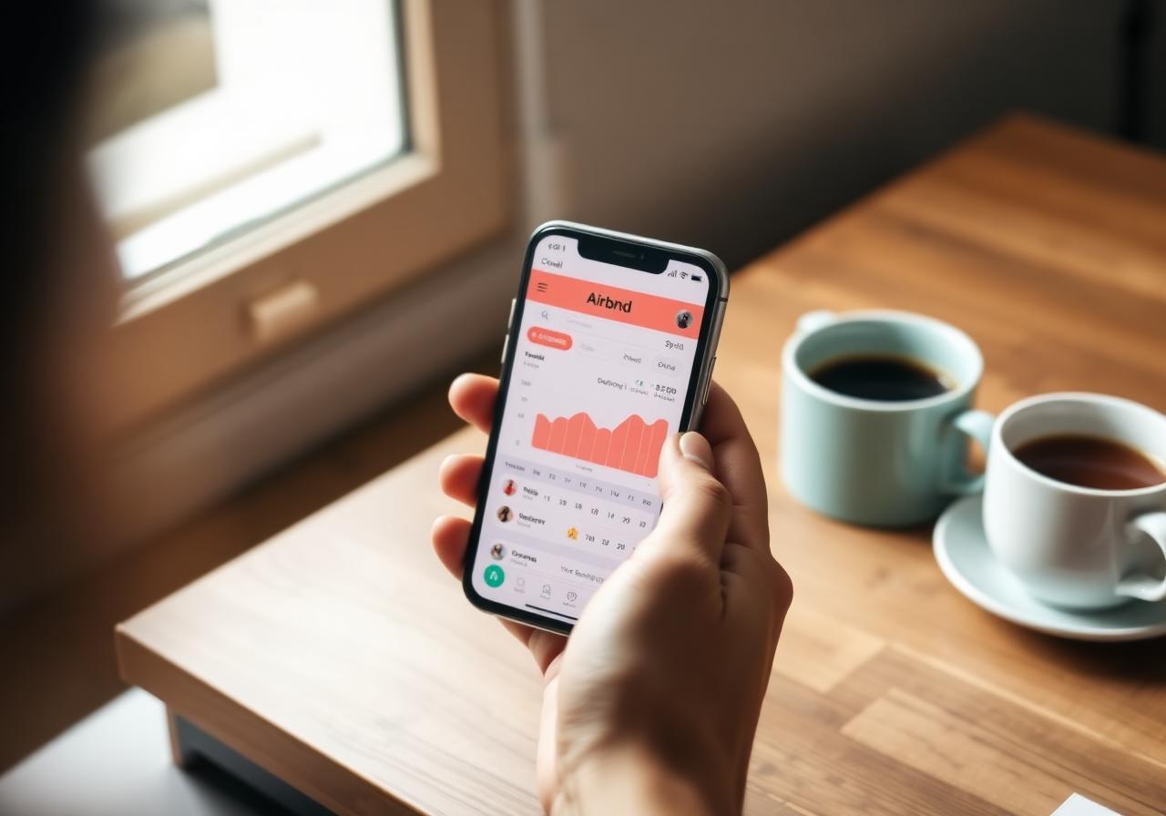 Pilotage des prix Airbnb sur smartphone avec graphique de revenus